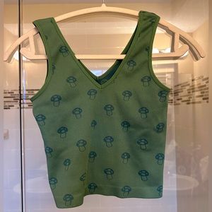 Green Mushroom Crop Top